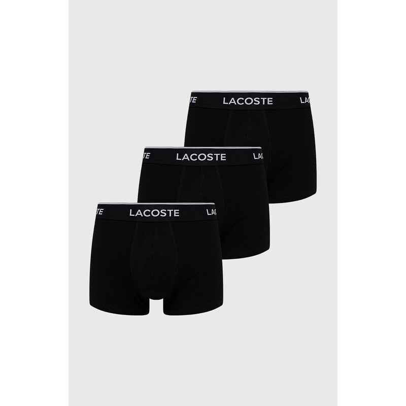 Boxerky Lacoste (3-pak) pánské, černá barva, 5H3389-NUA
