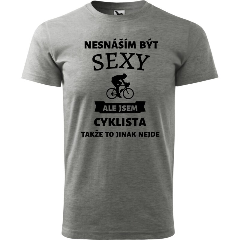 Fenomeno Pánské tričko - Sexy cyklista - šedé