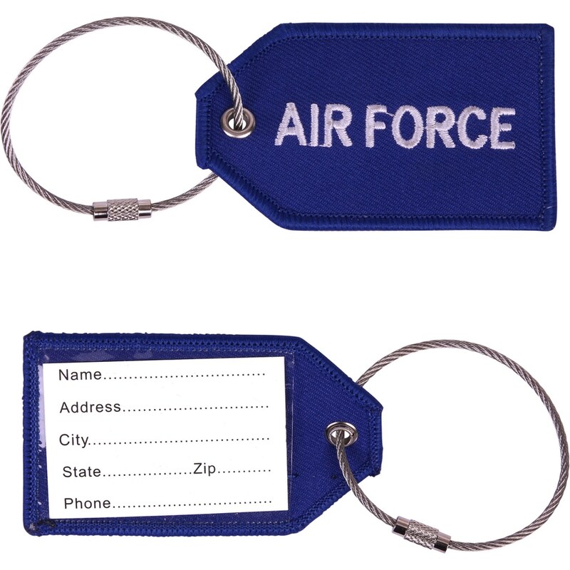 FOSTEX Jmenovka na zavazadlo AIR FORCE 8 x 5cm modrá