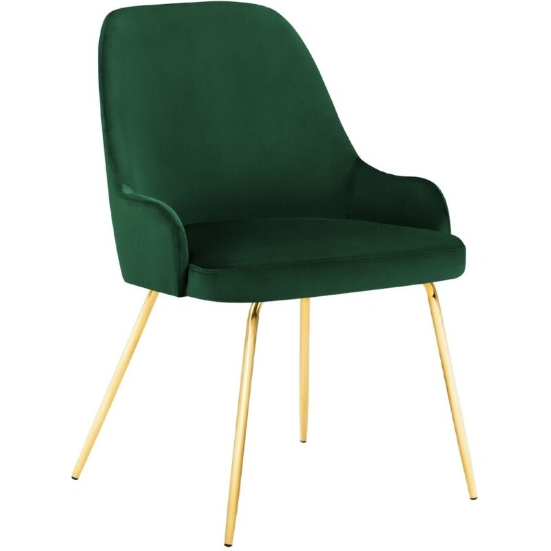 Tmavě zelená sametová jídelní židle MICADONI CADIZ