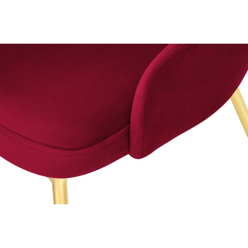 Červená sametová jídelní židle MICADONI CADIZ