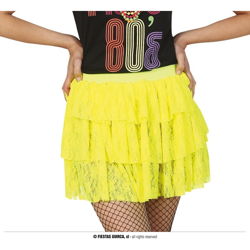 Guirca Neonově žlutá sukně 80-tá léta