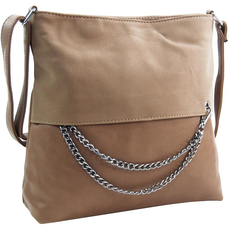 ROSY BAG Dámská crossbody kabelka se řetízkem NH8146 meruňkově hnědá 67121428
