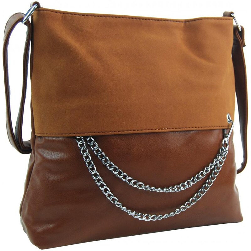 ROSY BAG Dámská crossbody kabelka se řetízkem NH8146 hnědá