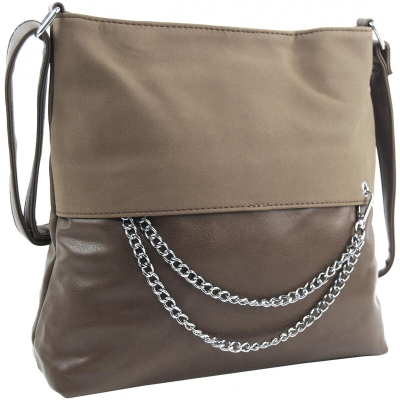 ROSY BAG Dámská crossbody kabelka se řetízkem NH8146 šedohnědá 67121427