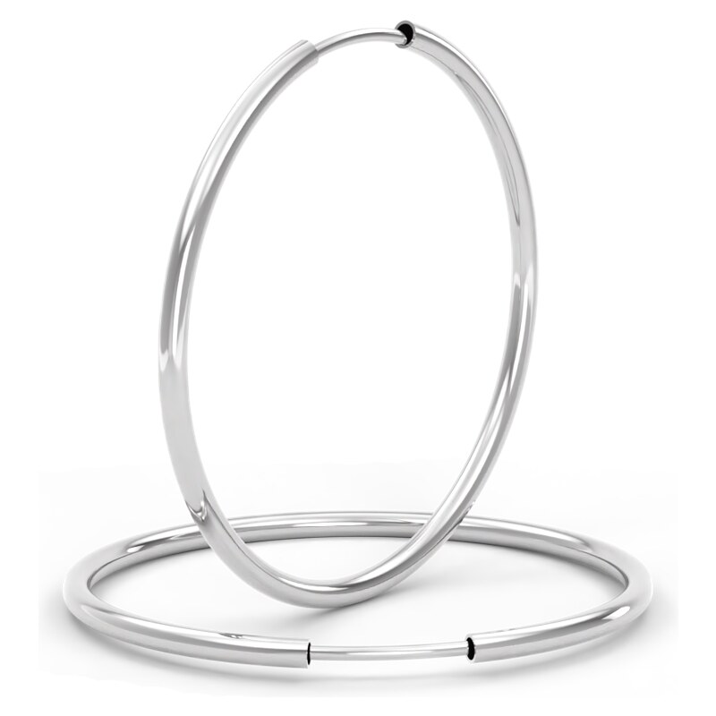 SOLUNA CIRCLES elegantní zlaté náušnice kruhy - průměr 3,5 cm bílé 67121611