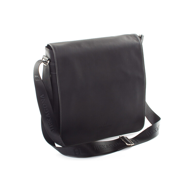 Černá kožená taška přes rameno Hexagona 299163 černá