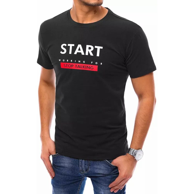 Buďchlap Černé tričko s nápisem Start