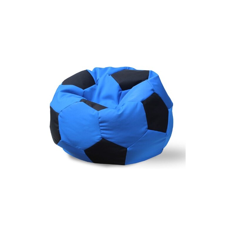 LENO Sedací vak (pytel) fotbalový míč modro-černý polyester