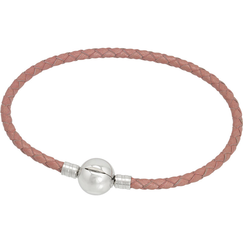 Linda's Jewelry Kožený náramek Růžový Chirurgická ocel INR129