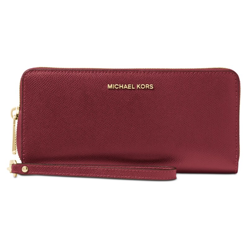 Michael Kors Peněženka Jet Set Travel Leather Continental Brandy