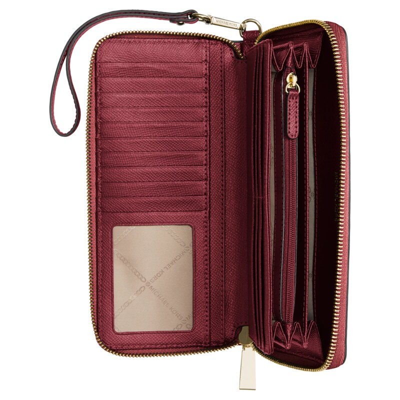 Michael Kors Peněženka Jet Set Travel Leather Continental Brandy