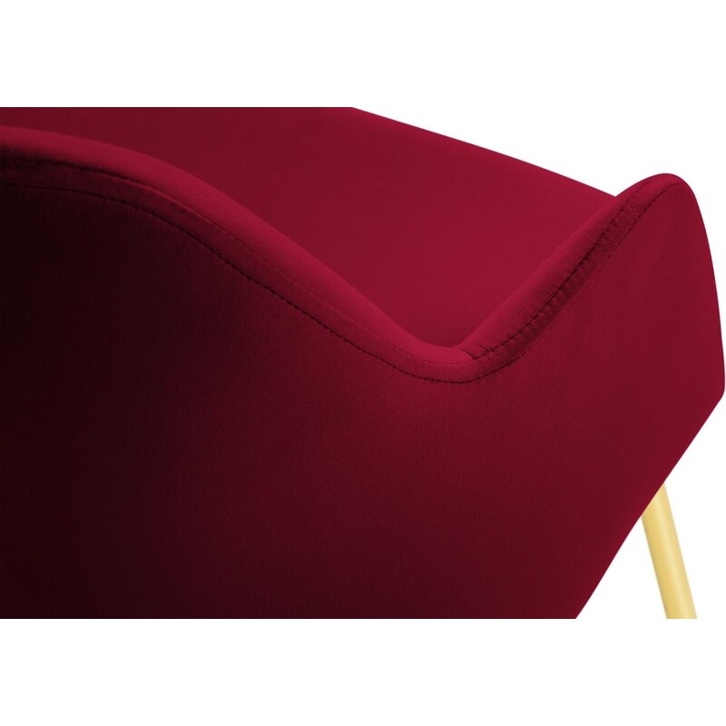 Červená sametová jídelní židle MICADONI CHAYA
