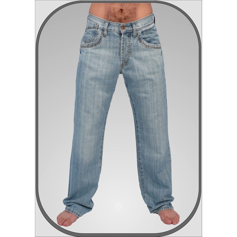 JOY JEANS Pánské světlé jeansy 352/24 dl. 34" (86cm)