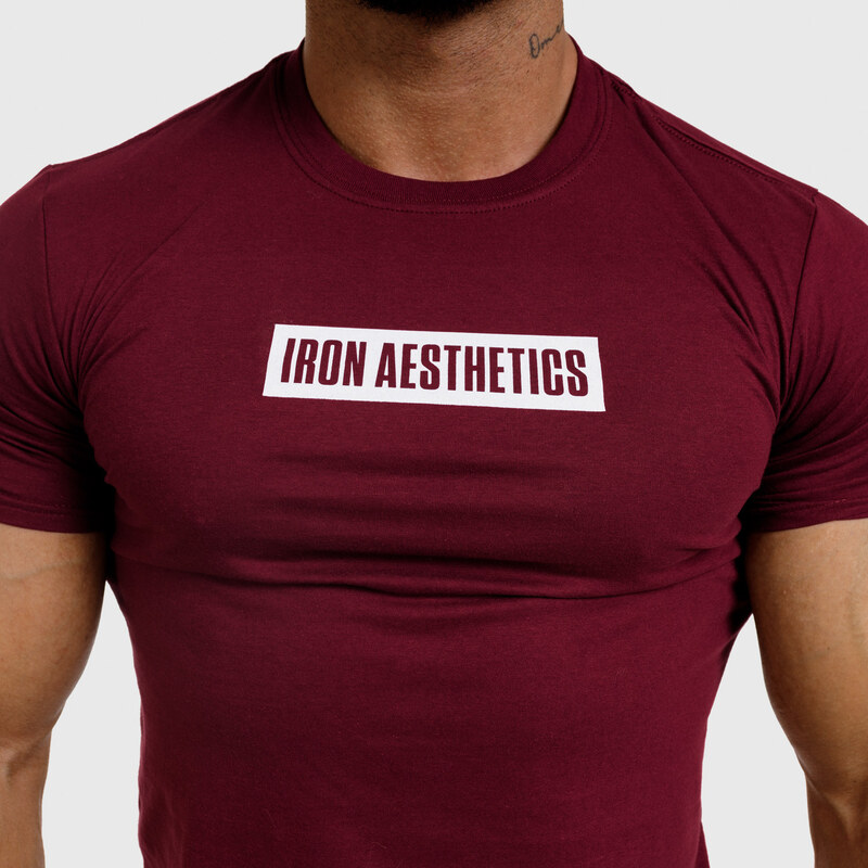 Pánské fitness tričko Iron Aesthetics Boxed, bordové