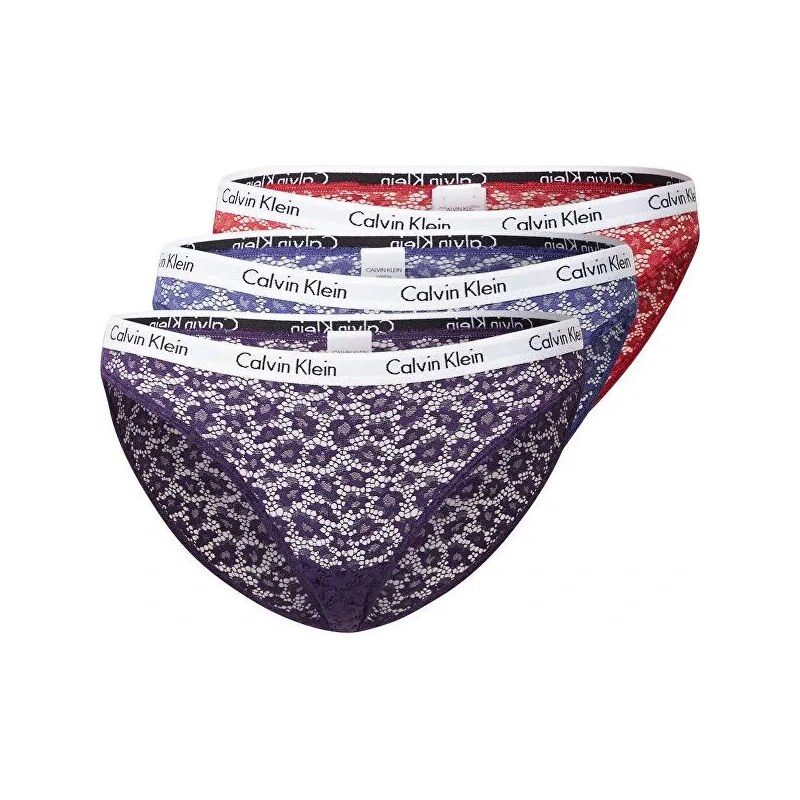 Krajkové kalhotky 3-pack - QD3926E - W5G - Mix barev - Calvin