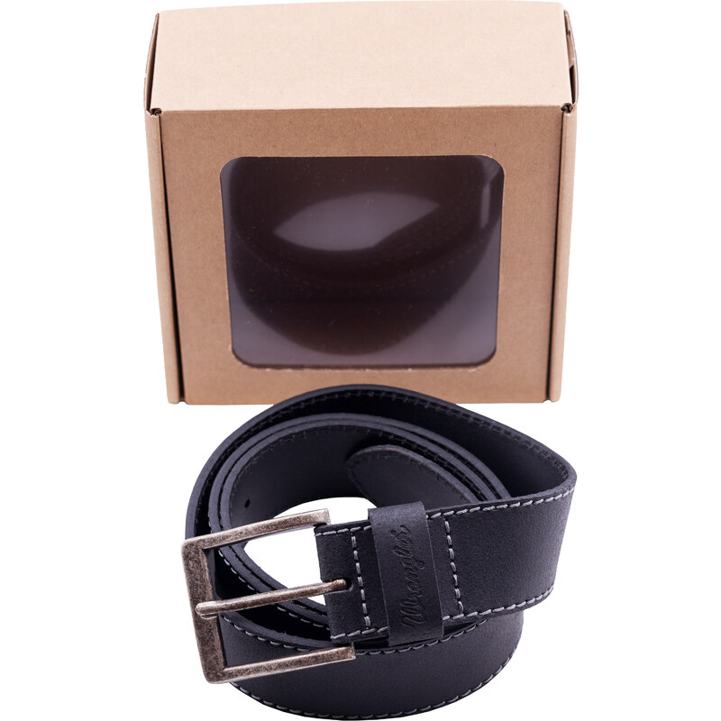 Opasek WRANGLER W0081US01 BLACK BASIC STITCHED BELT