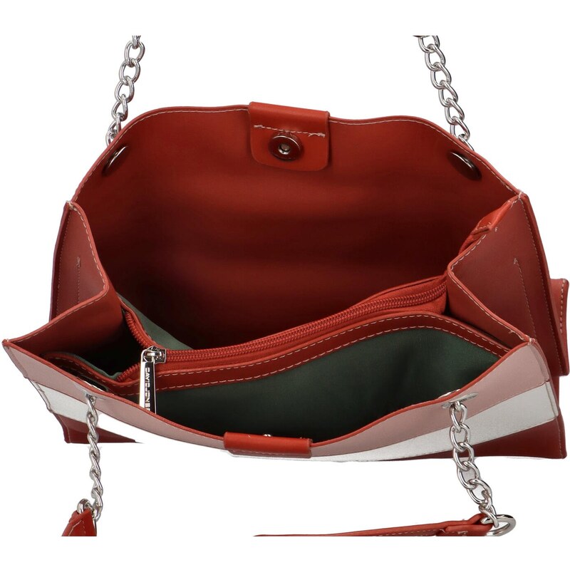 David Jones Větší dámská volnočasová koženková taška Harmonee, oranžovočervená