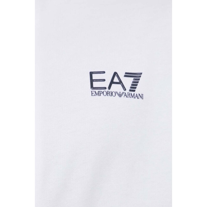 Bavlněná tepláková souprava EA7 Emporio Armani bílá barva