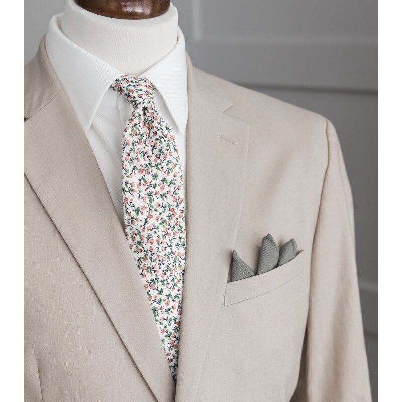 BUBIBUBI Bílá kravata Sienna