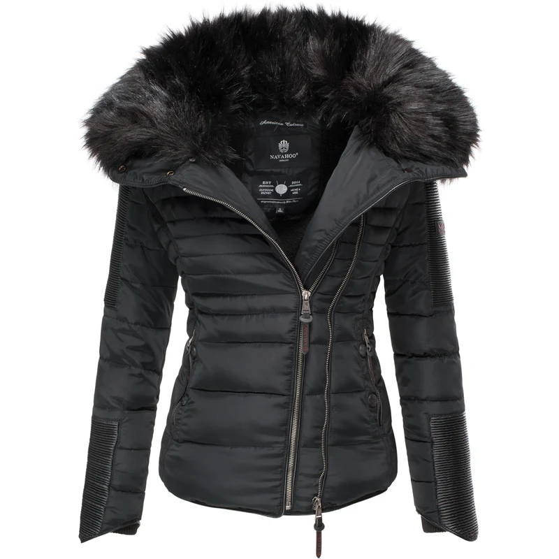 Dámská zimní bunda s kožíškem Yuki 2 Navahoo - BLACK - GLAMI.cz