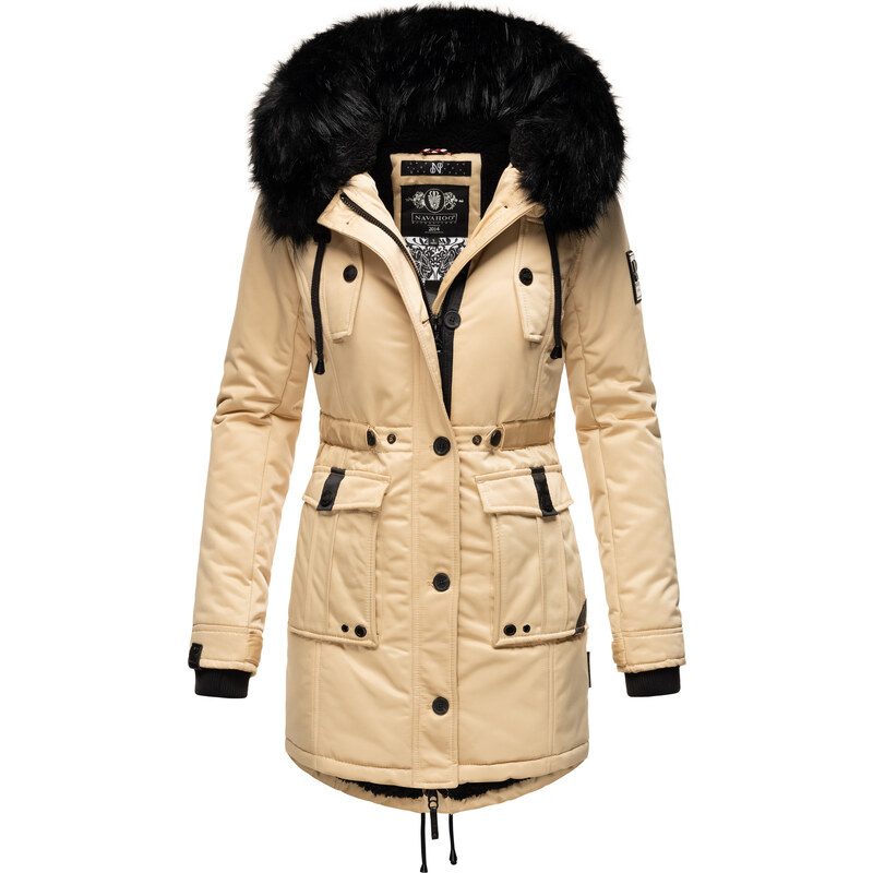 Dámská zimní dlouhá bunda/kabát Luluna Princess Navahoo - BEIGE