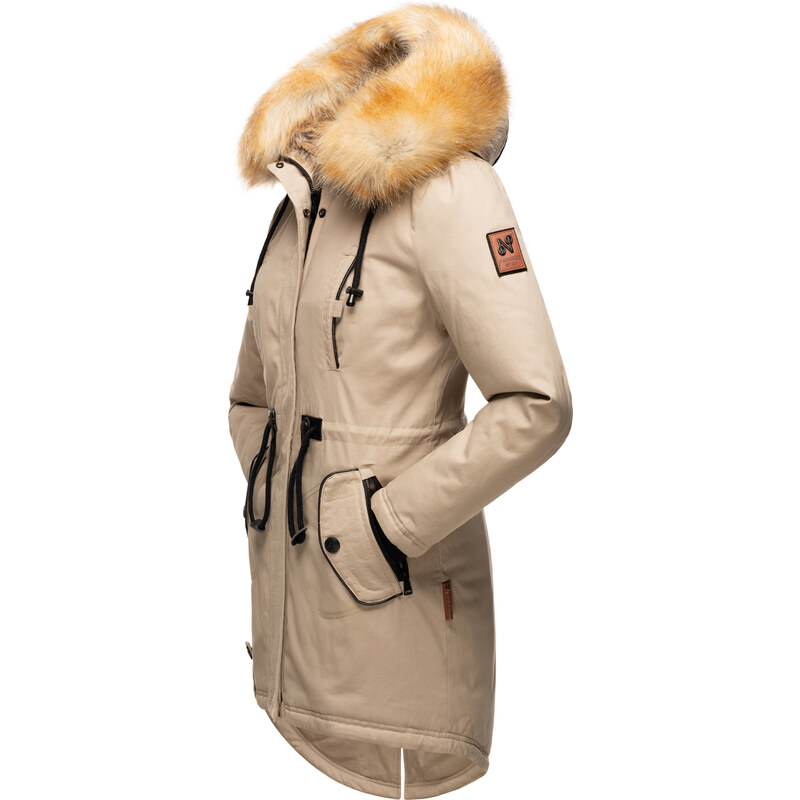 Dámská zimní dlouhá bunda Bombii Navahoo - TAUPE