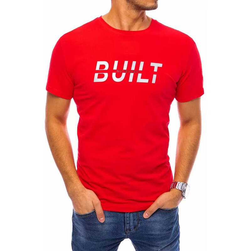 Buďchlap Červené tričko s nápisem Built