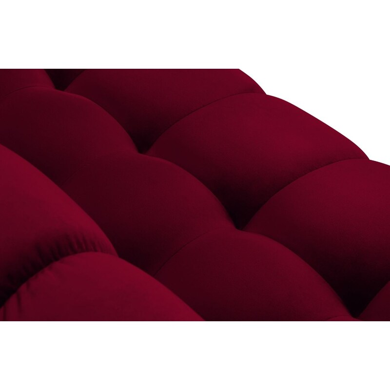 Vínově červená sametová rohová pohovka MICADONI MAMAIA 293 cm, levá