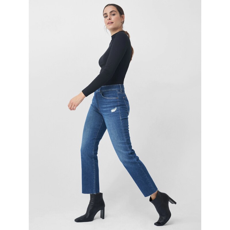 Tmavě modré dámské zkrácené straight fit džíny Salsa Jeans - Dámské