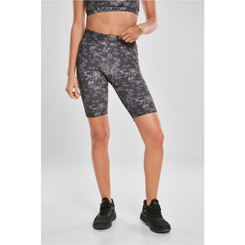 UC Ladies Dámské kraťasy High Waist Camo Tech Cycle Shorts tmavé digitální maskování