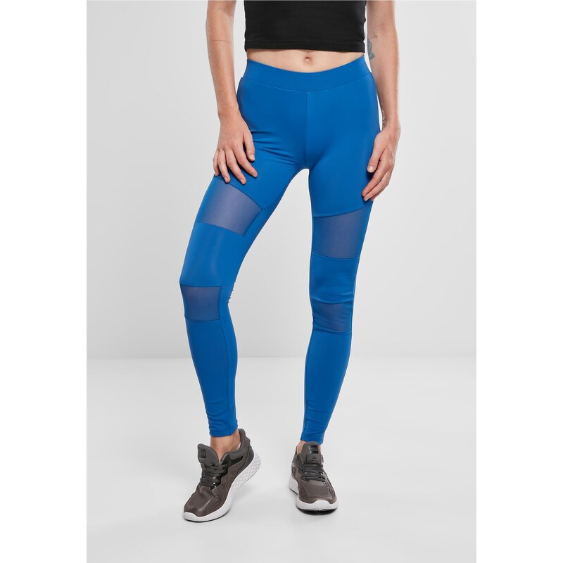 Urban Classics Dámské legíny Tech Mesh sportovní modré barvy