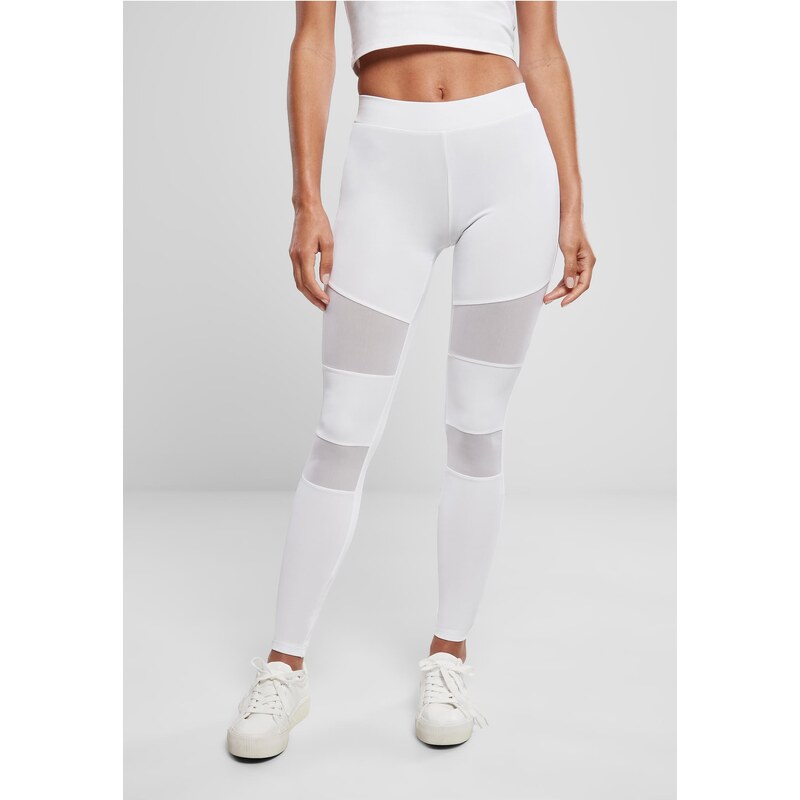 Urban Classics Dámské legíny Tech Mesh v bílé barvě