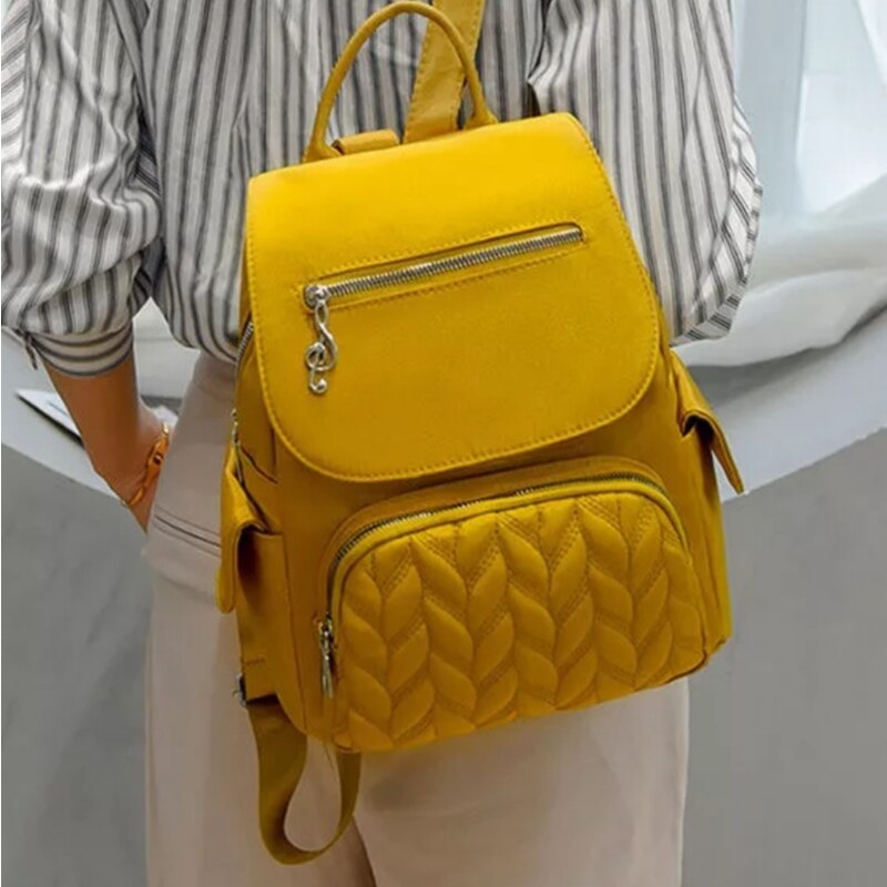 Dámský žlutý elegantní městský batoh