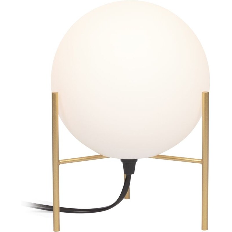 Bílo zlatá skleněná stolní lampa Kave Home Seina