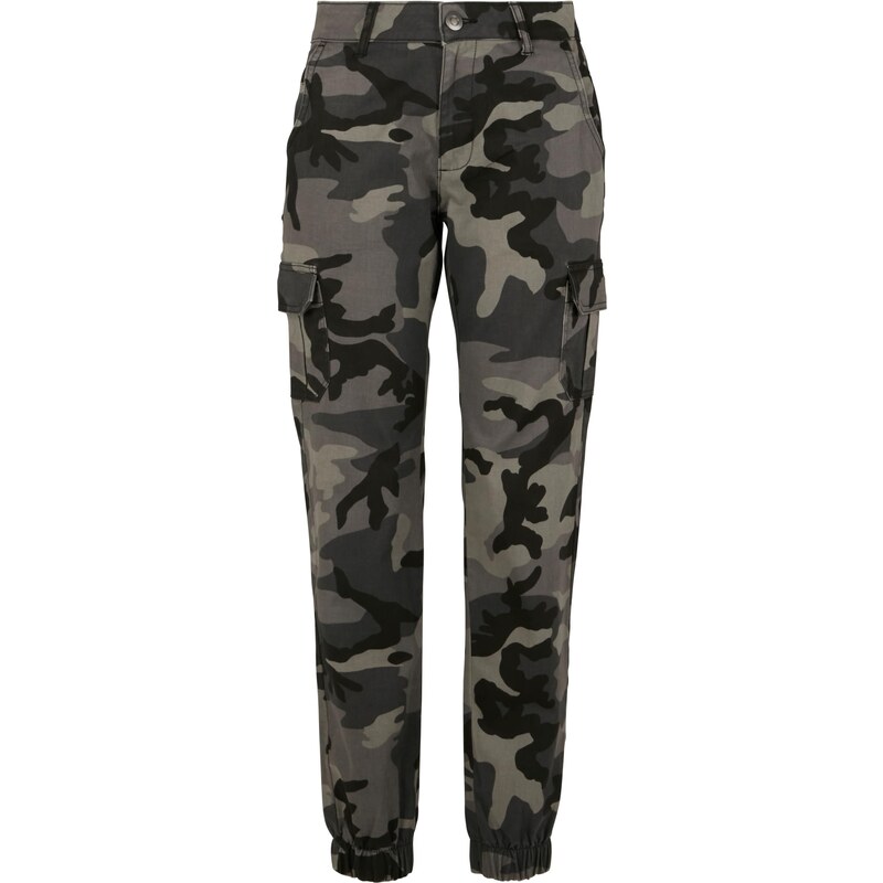 UC Ladies Dámské kalhoty Camo Cargo s vysokým pasem tmavé masky