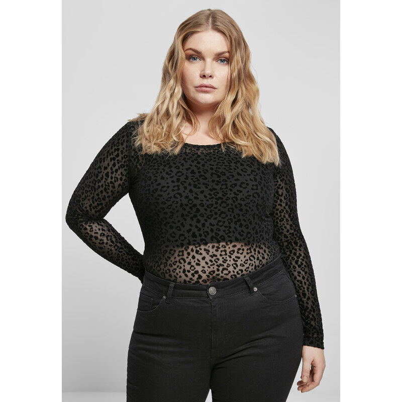 Urban Classics Dámské tělo Flock Lace černé