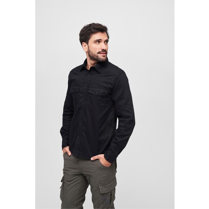 Brandit Flanellshirt černé 109229802