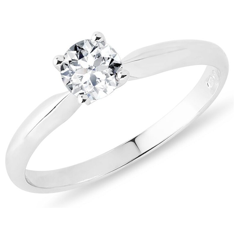 Zásnubní prsten z bílého zlata s 0,35ct briliantem KLENOTA K0145022