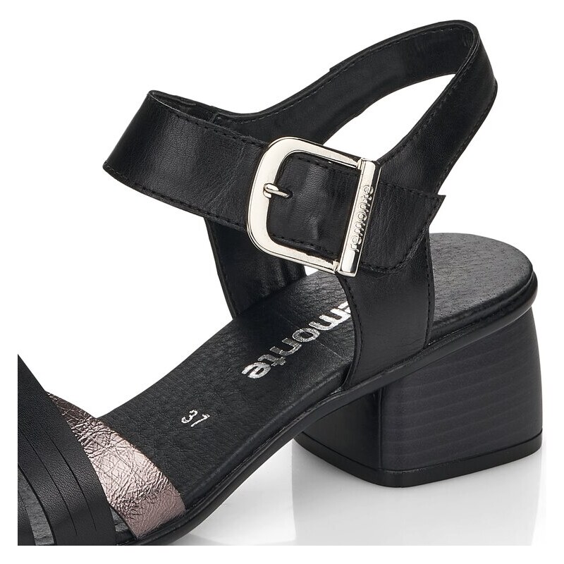 Kožené dásmké sandály Remonte R8766 černá