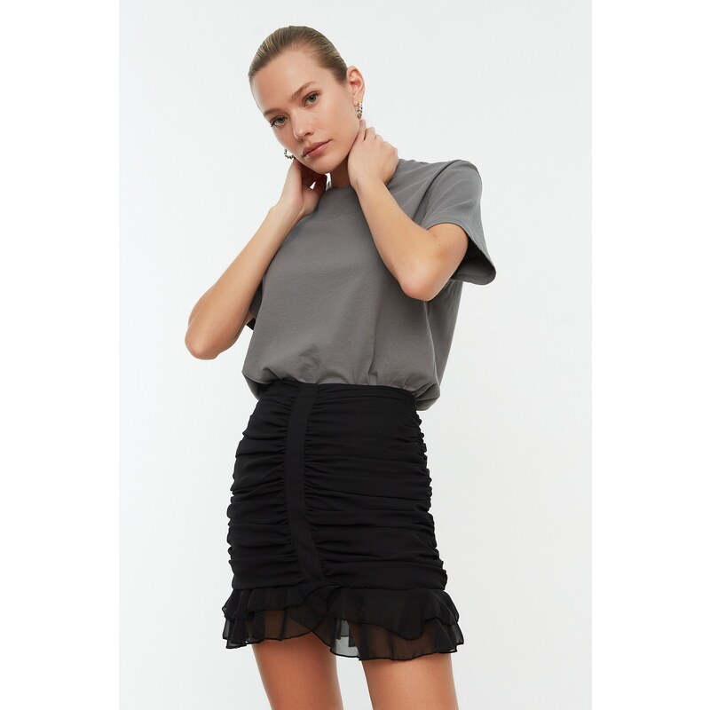 Trendyol Black Woven Skirt