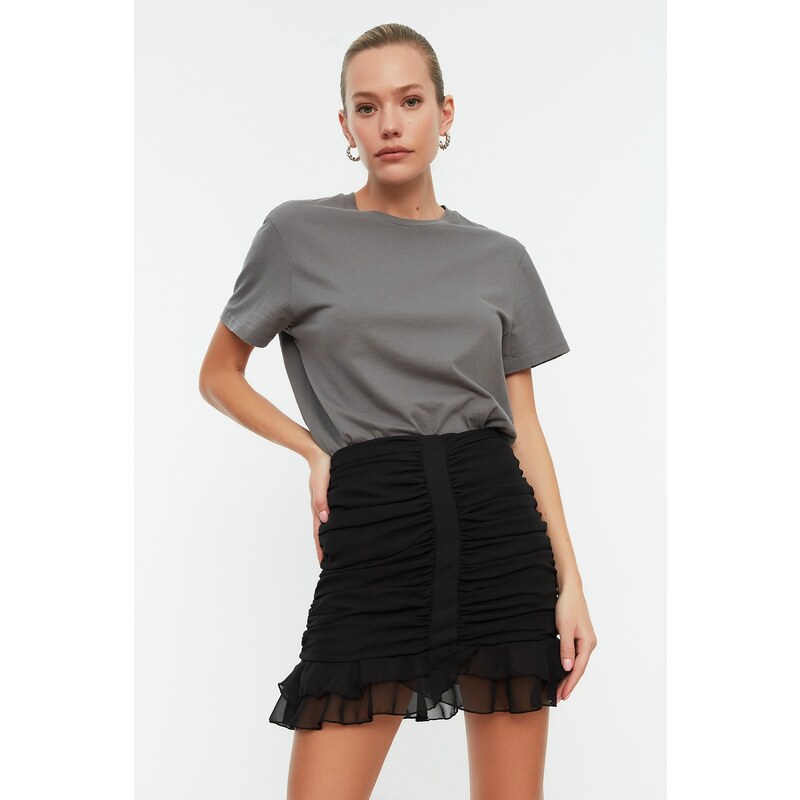Trendyol Black Woven Skirt