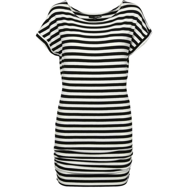 Tally Weijl Black & White Striped T-Shirt Dress