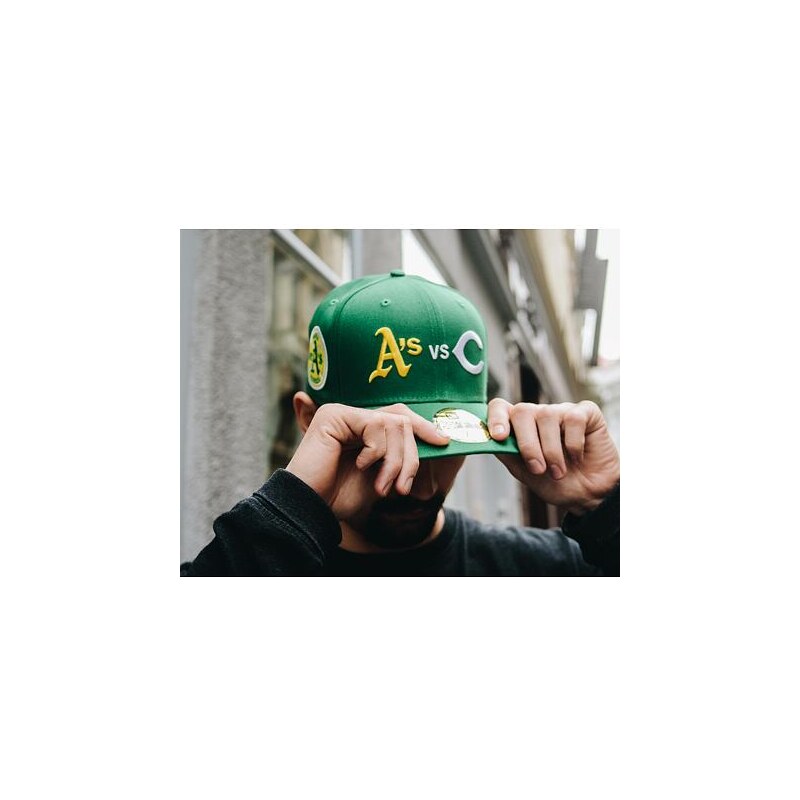 Kšiltovka New Era 59FIFTY 1972 World Series Oakland Athletics VS Cincinnati Reds Fitted Kelly Green