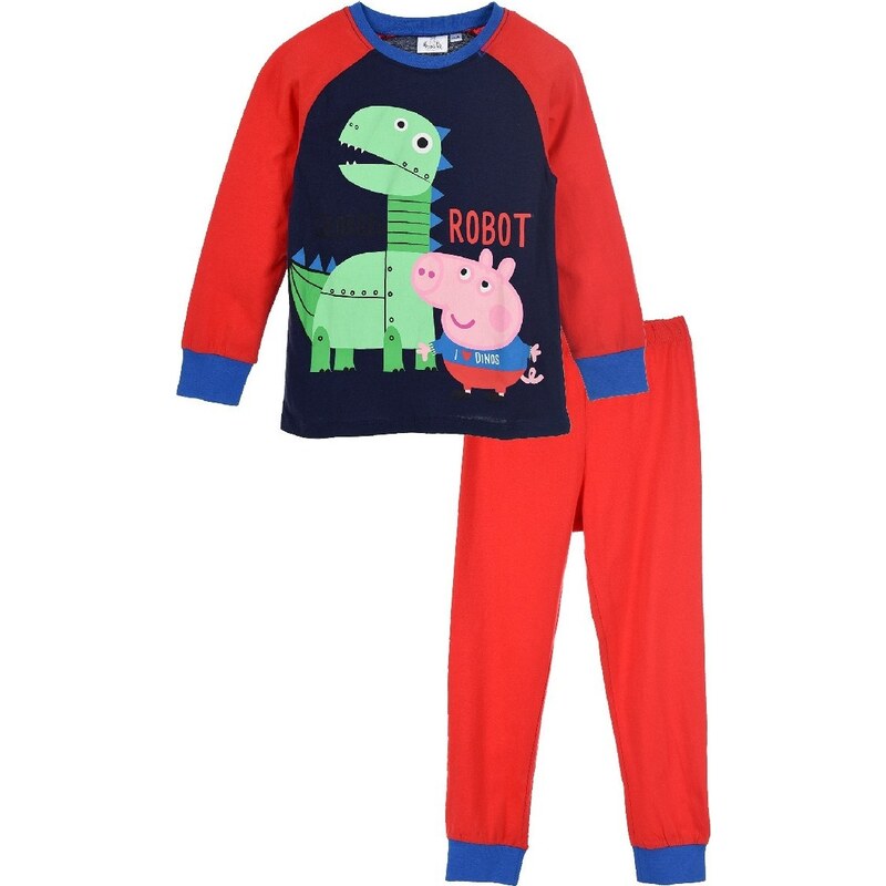 PEPPA PIG Červeno-modré pyžamo pro kluky Peppa George Červená