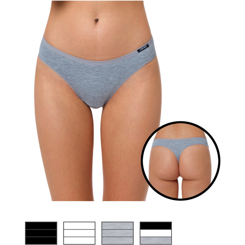 Yenita Kalhotky dámské bavlněné - tanga - 3 ks 67381153