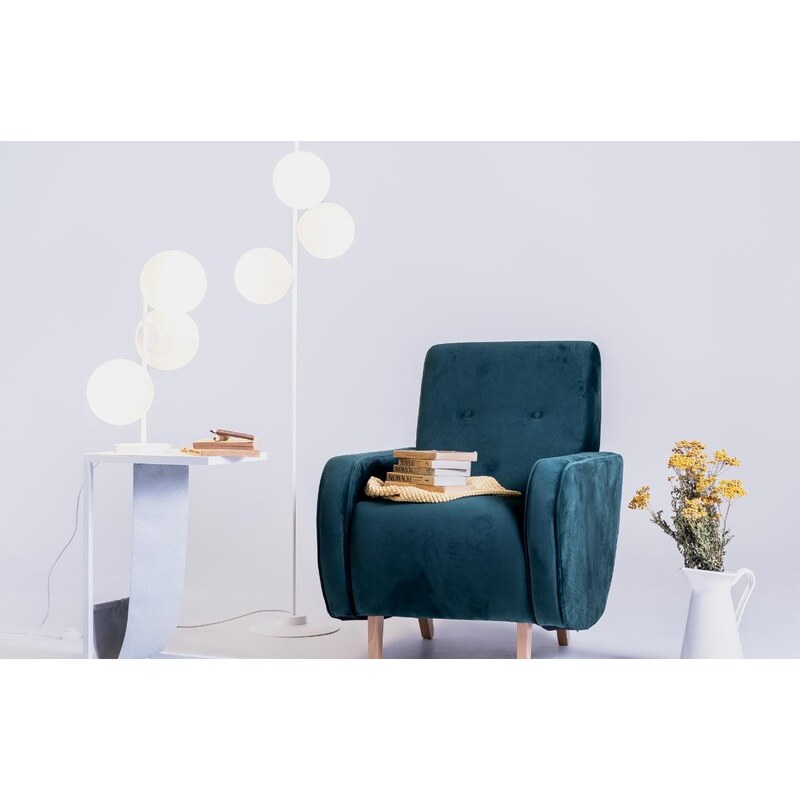 Nordic Design Bílá skleněná stojací lampa Bubbly 155 cm