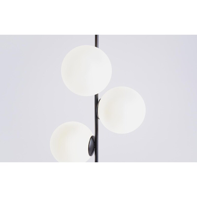 Nordic Design Bílo černá skleněná stojací lampa Bubbly 155 cm