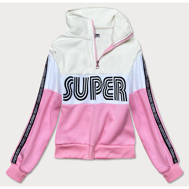 J.STYLE Okrová-růžová dámská sportovní mikina (26019) 67386357
