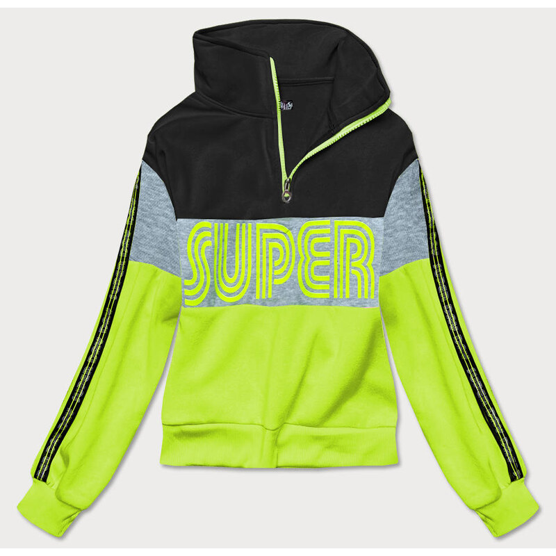 J.STYLE Černo-zelená dámská sportovní mikina (26019) 67386358